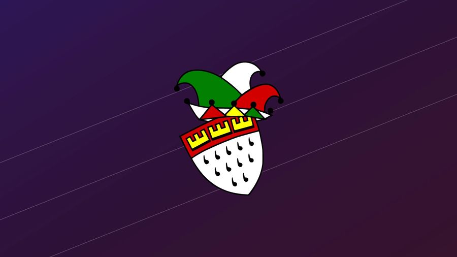 Kölner Wappen mit Narrenkappen als Motiv des Karnevals in Porz